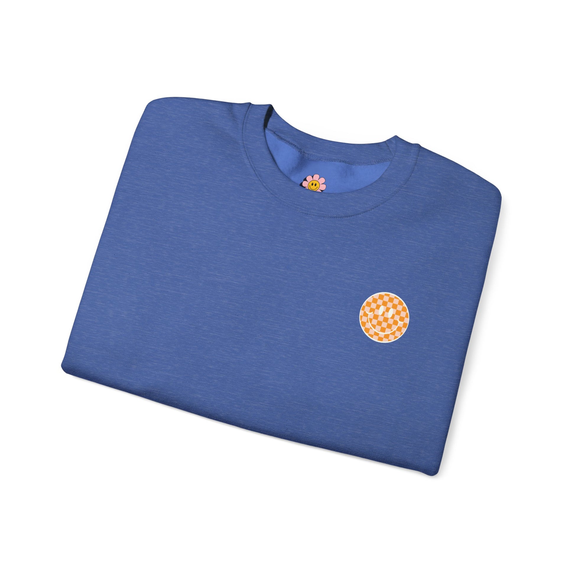 See Ya Out There Wavy Print Smiley Crewneck Sweatshirt - Shophippiesonly