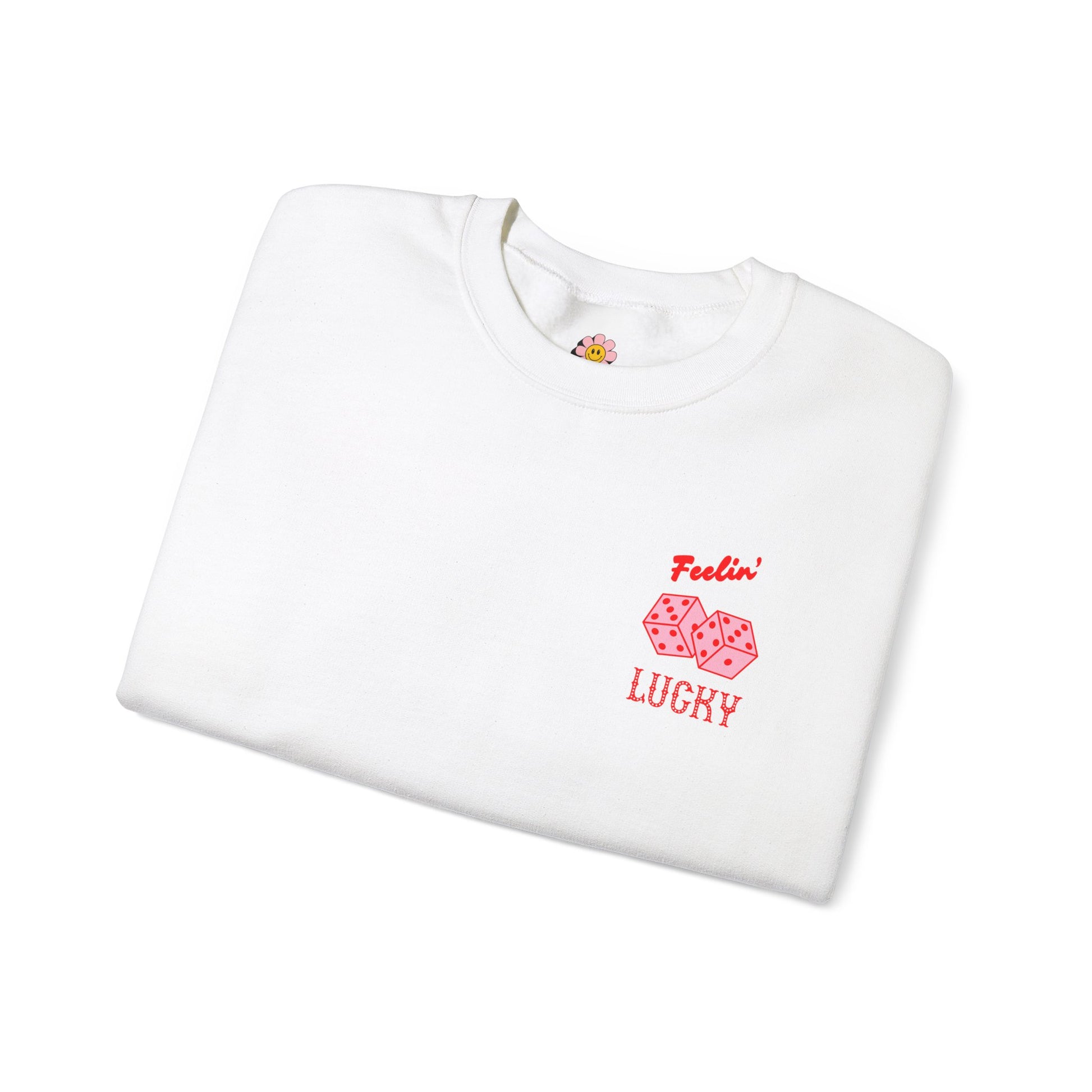 Feelin' Lucky Pink Dice Crewneck Sweatshirt - Shophippiesonly