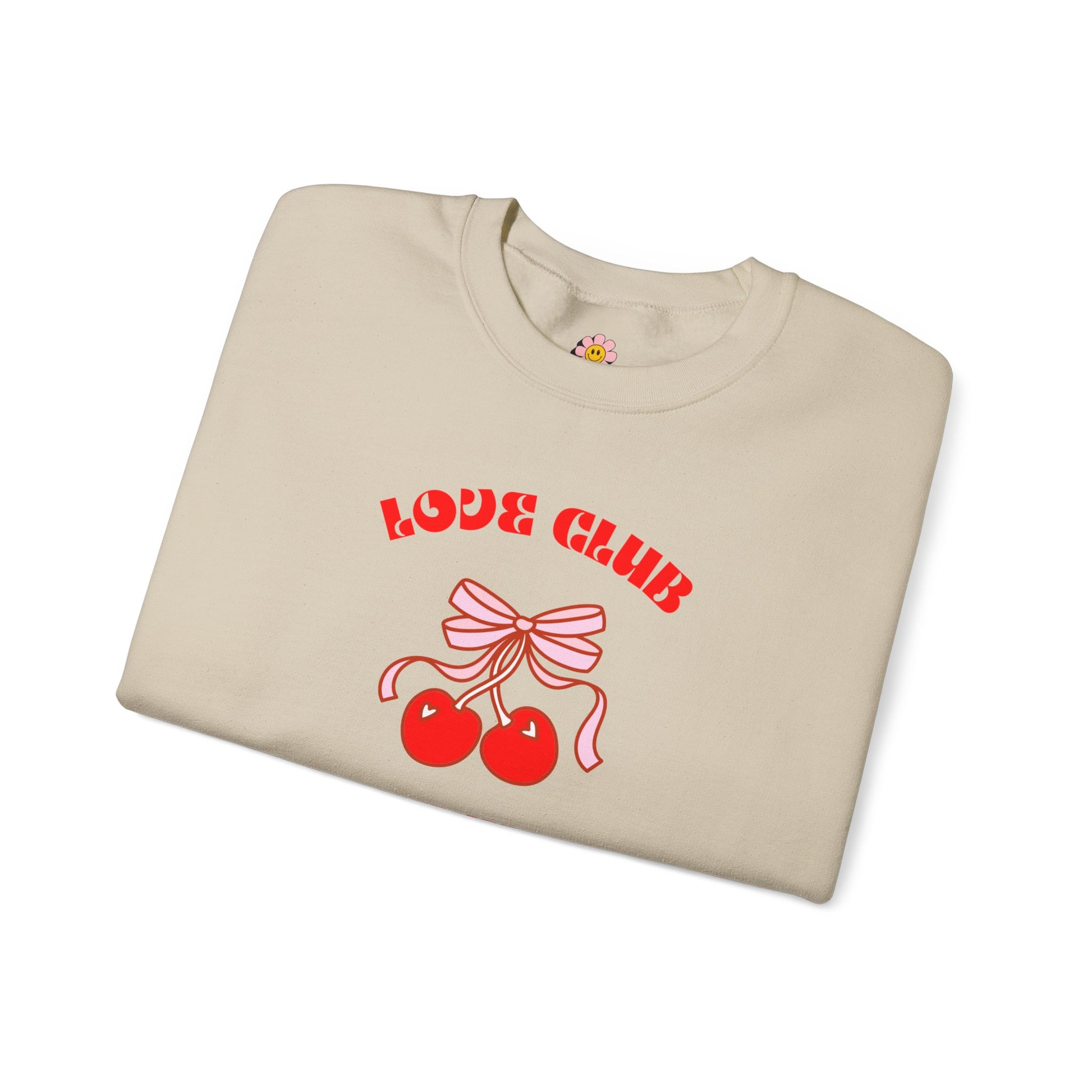 Love Club Cherry Heart Crewneck Sweatshirt - Shophippiesonly