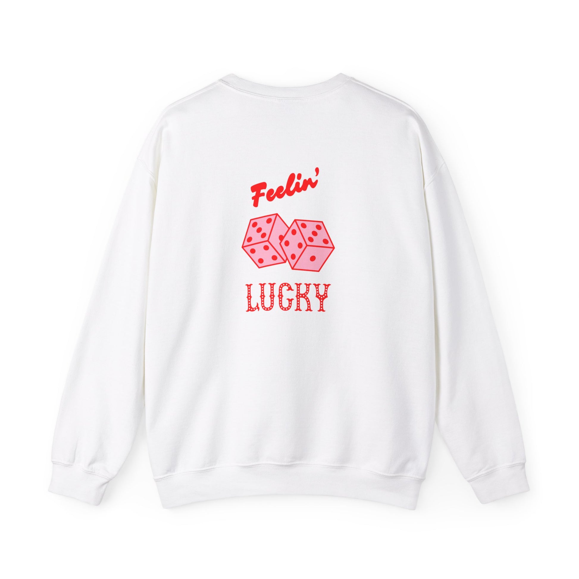 Feelin' Lucky Pink Dice Crewneck Sweatshirt - Shophippiesonly