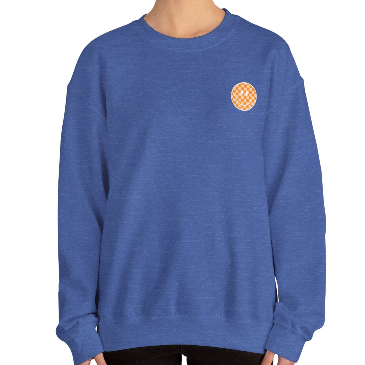 See Ya Out There Wavy Print Smiley Crewneck Sweatshirt - Shophippiesonly