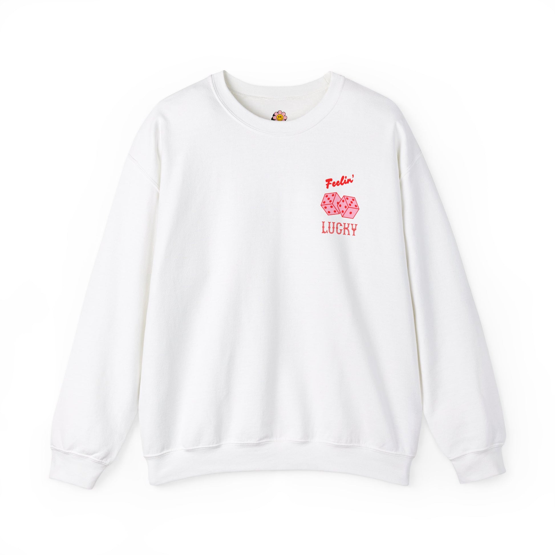 Feelin' Lucky Pink Dice Crewneck Sweatshirt - Shophippiesonly