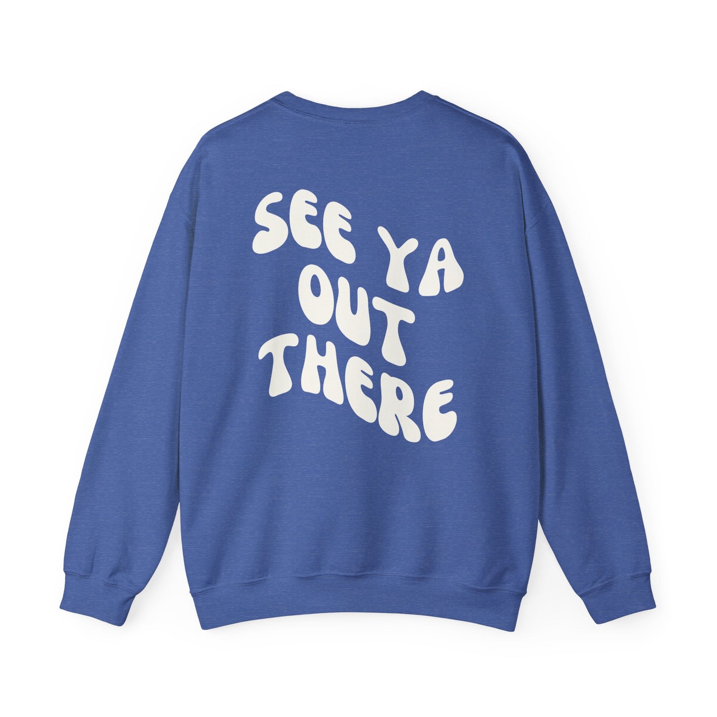 See Ya Out There Wavy Print Smiley Crewneck Sweatshirt