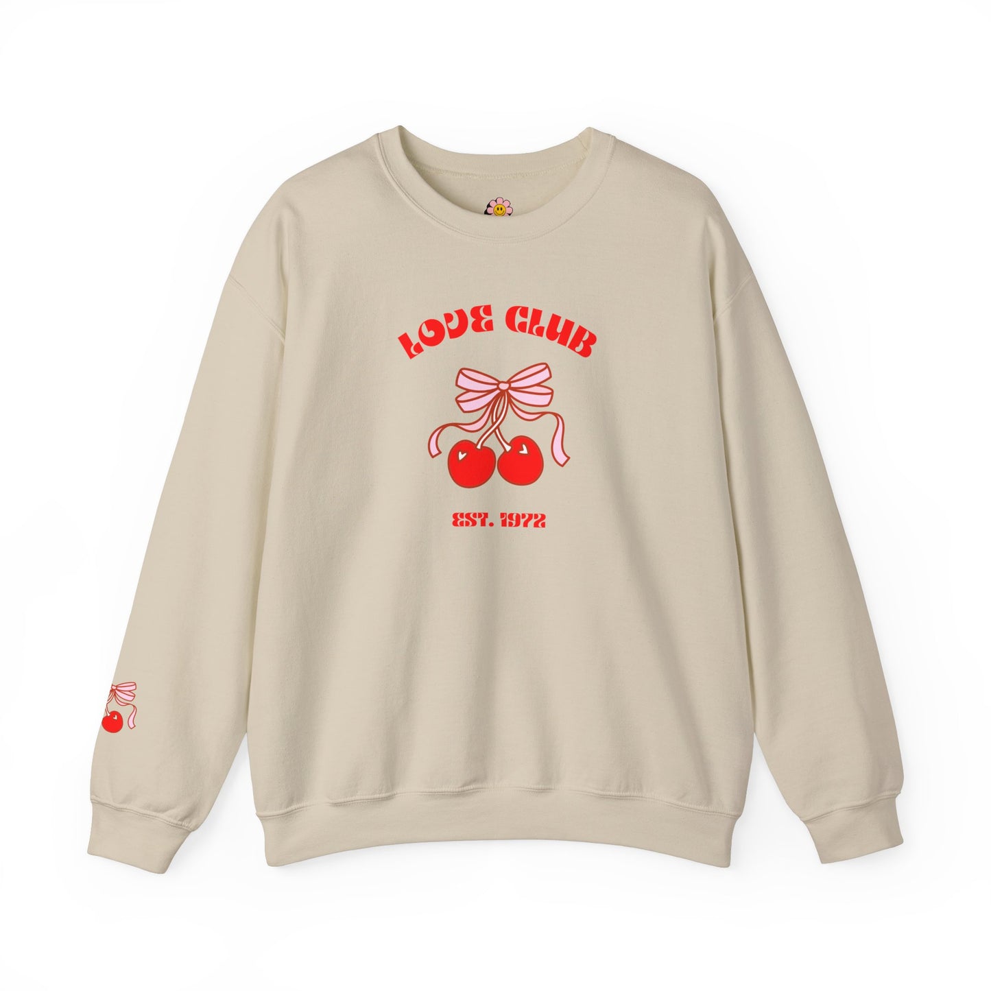 Love Club Cherry Heart Crewneck Sweatshirt
