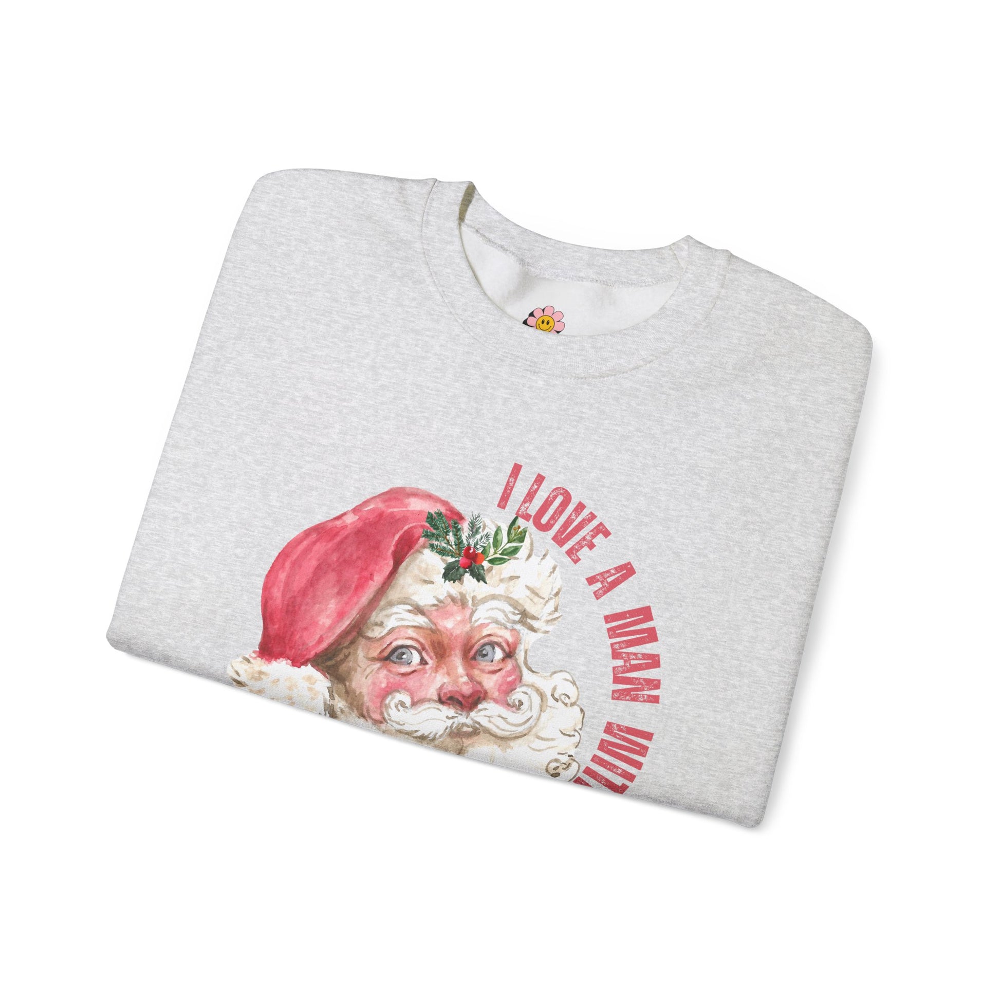 I Love a Man with a Beard Santa Crewneck Sweatshirt - Shophippiesonly