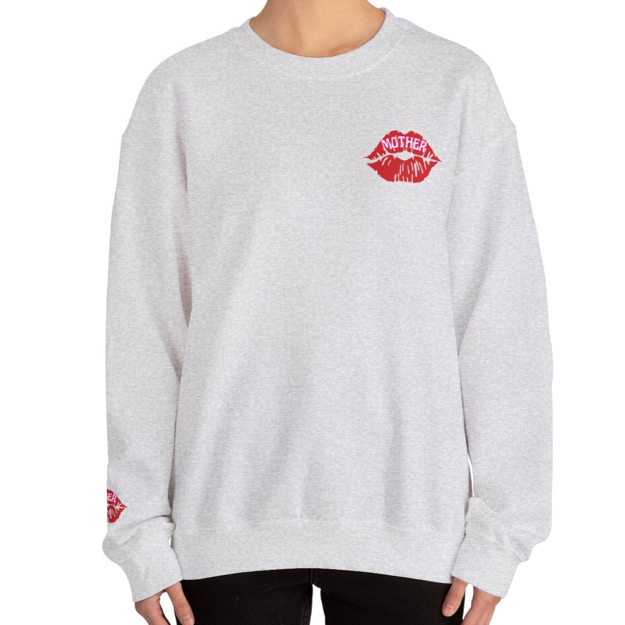 Mother Kiss Mark Soft Comfortable Crewneck - Shophippiesonly