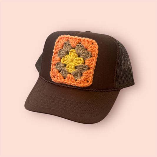 Granny Square Trucker Hat - Shophippiesonly