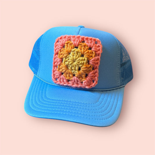 Granny Square Trucker Hat - Shophippiesonly