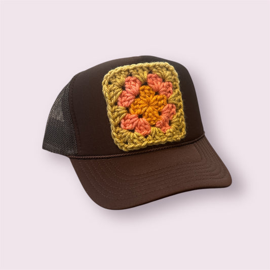 Granny Square Trucker Hat - Shophippiesonly