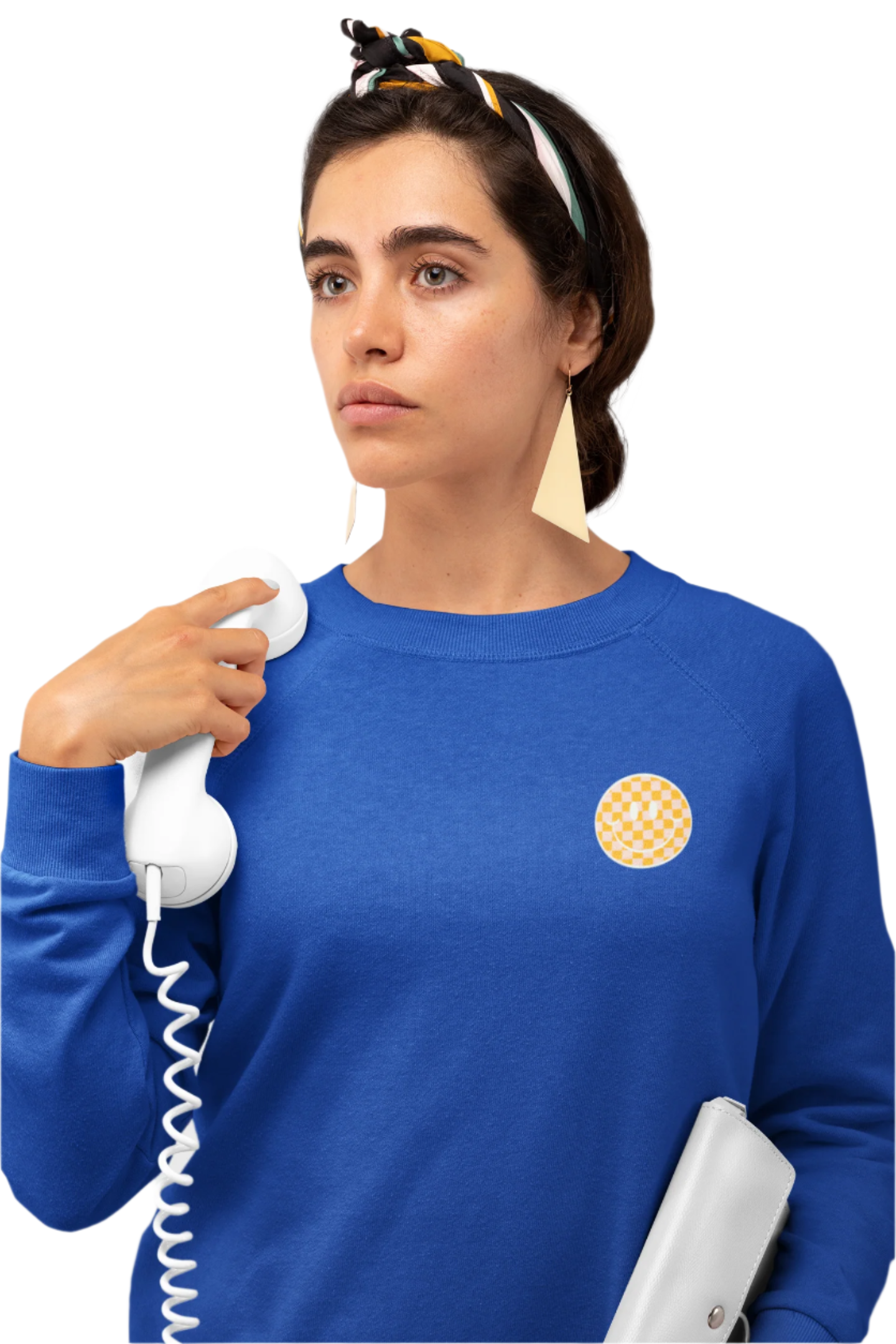 See Ya Out There Wavy Print Smiley Crewneck Sweatshirt - Shophippiesonly