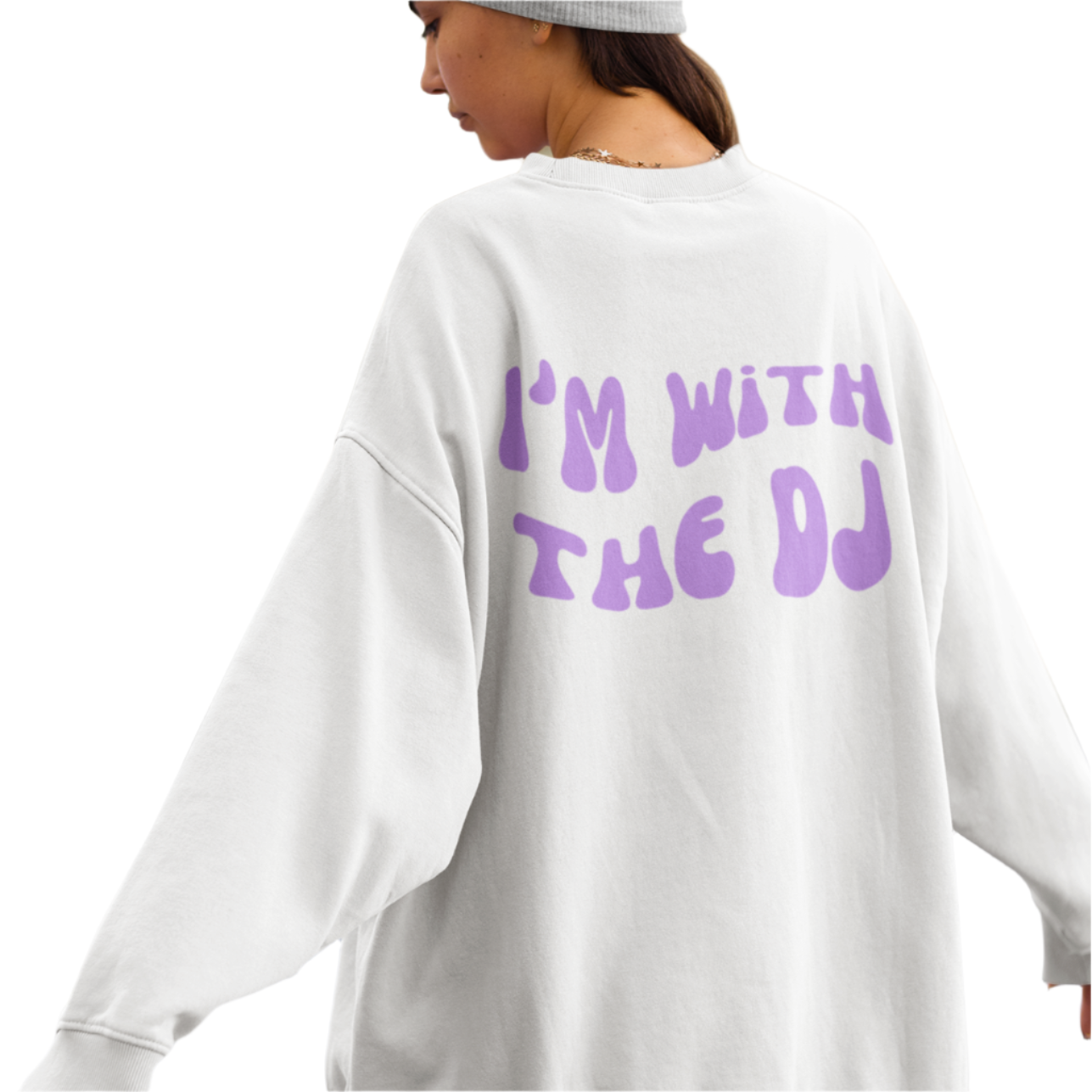 ‘I’m With The DJ’ Retro crewneck sweatshirt