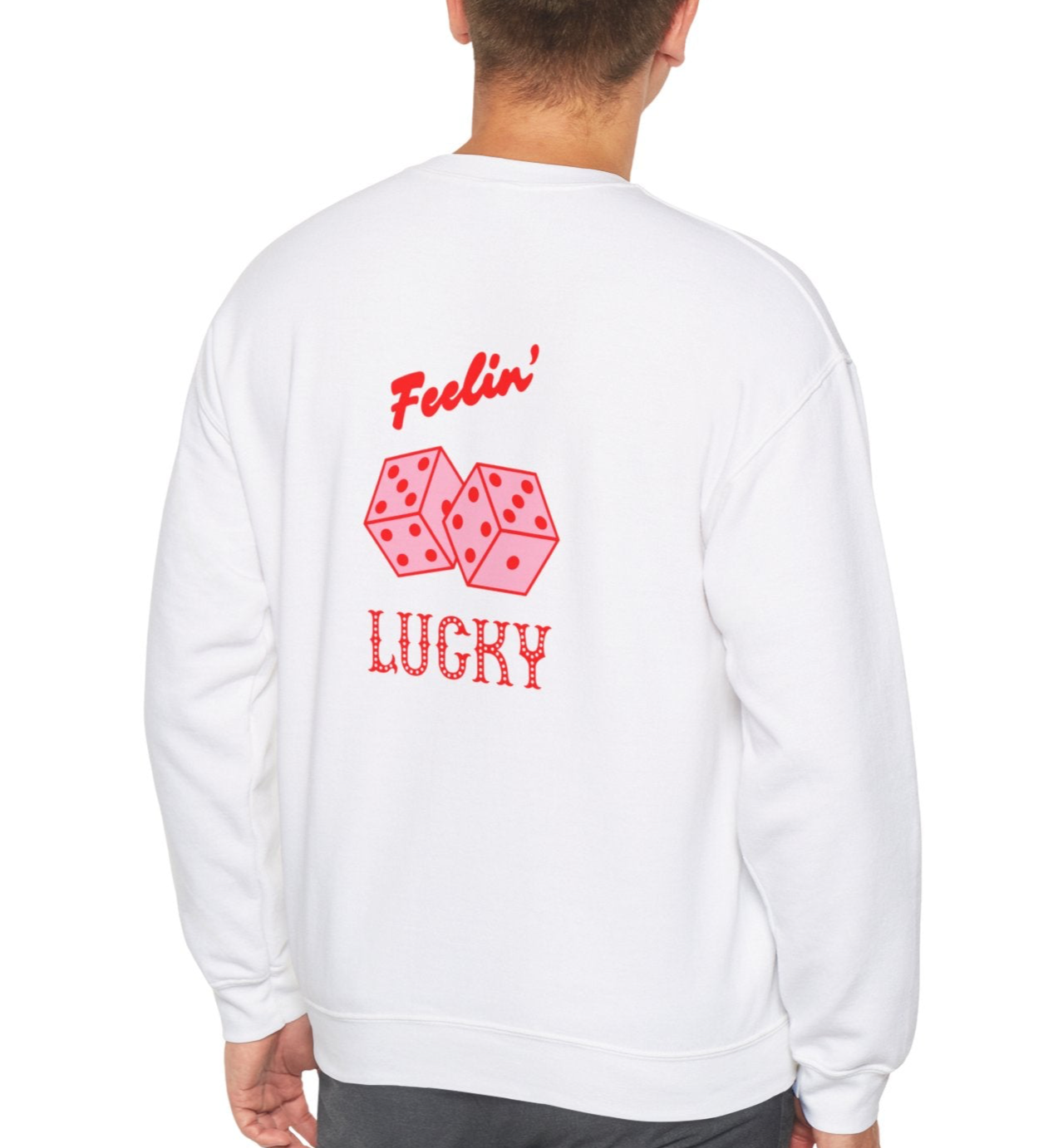 Feelin' Lucky Pink Dice Crewneck Sweatshirt