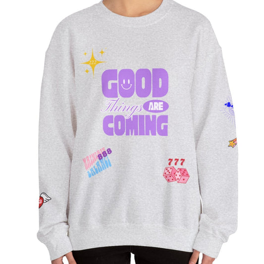 Good Things are Coming, Angel Numbers Crewneck Sweatshirt - Shophippiesonly