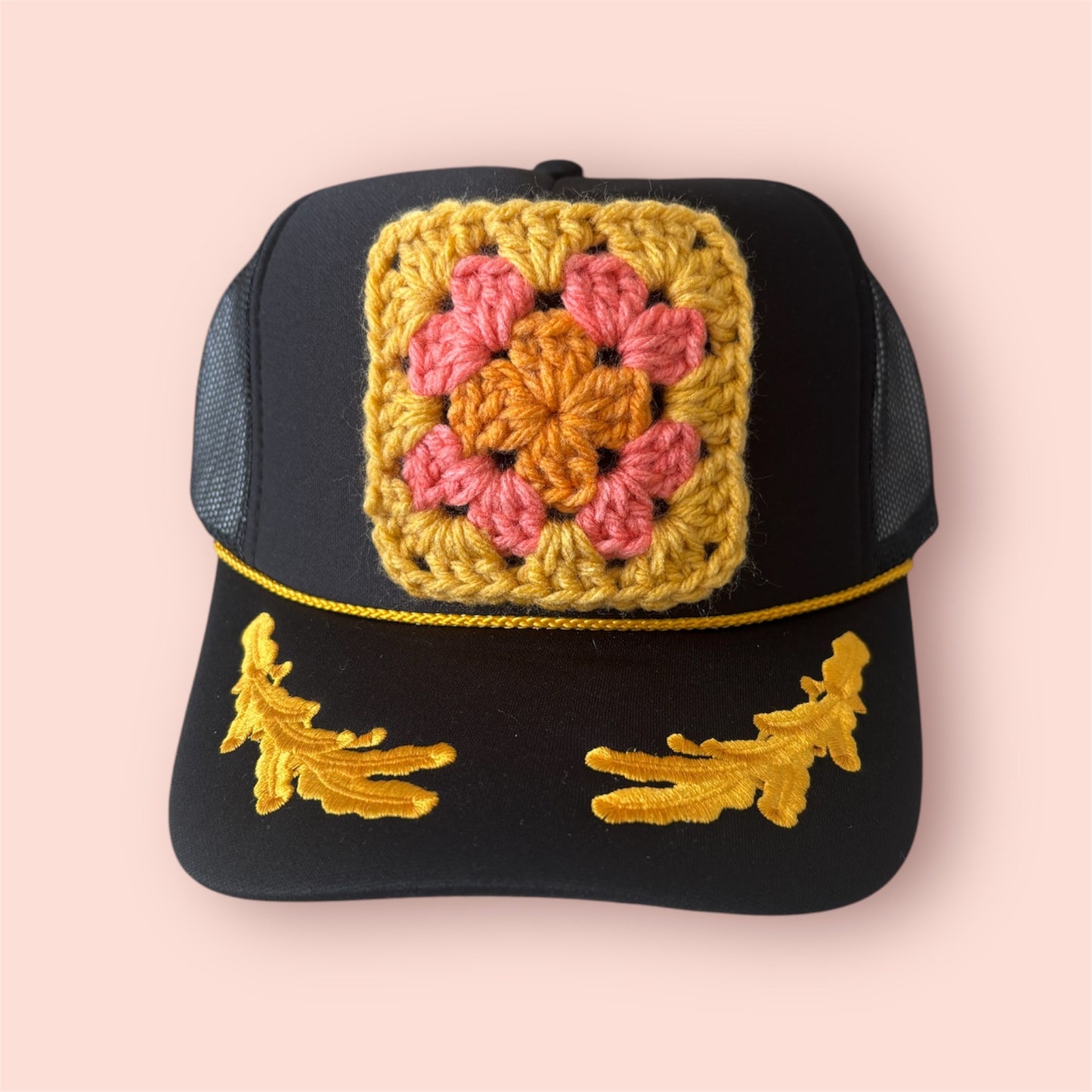 Granny Square Captain Trucker Hat - Shophippiesonly