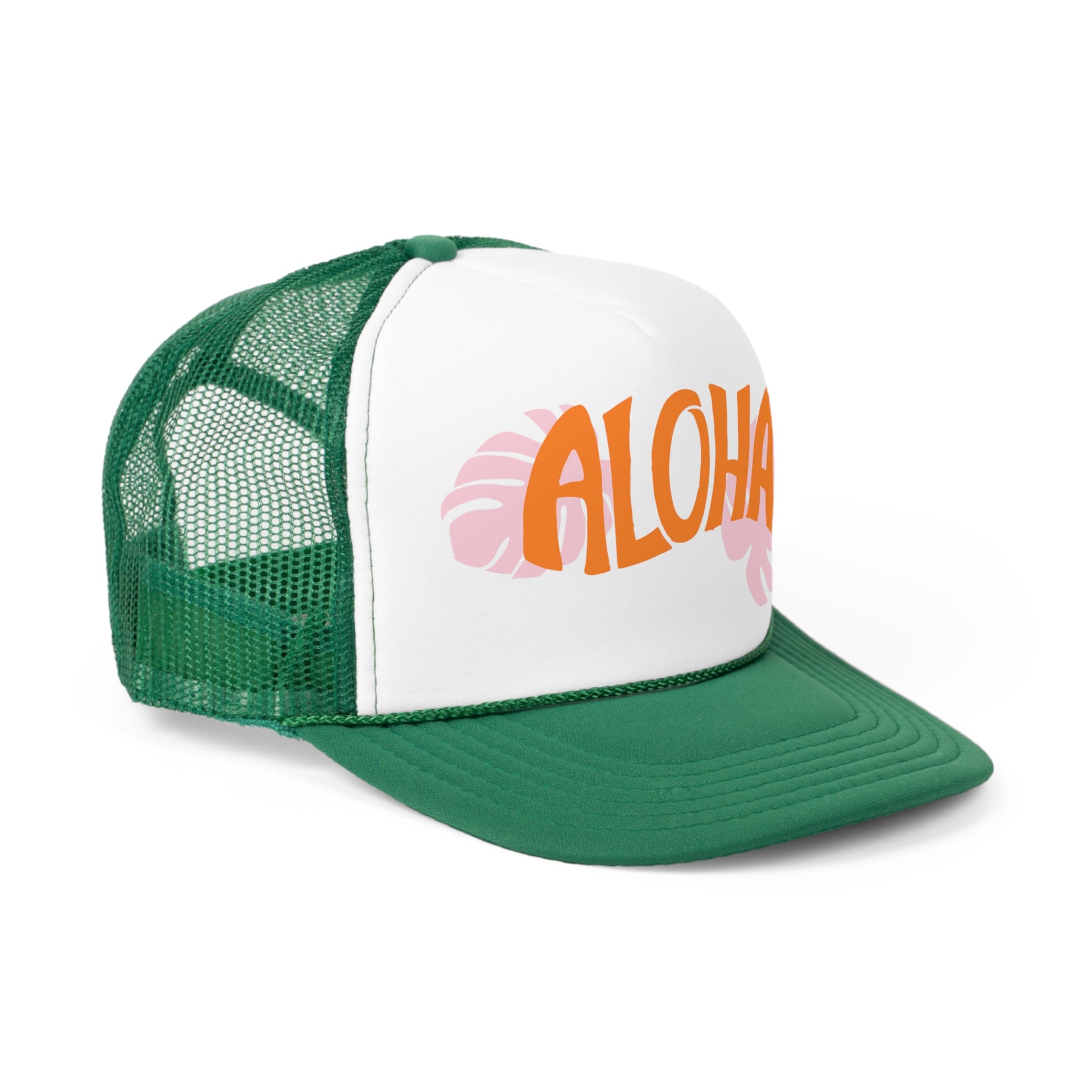 Aloha Palm Leaf Trucker Hat - Shophippiesonly