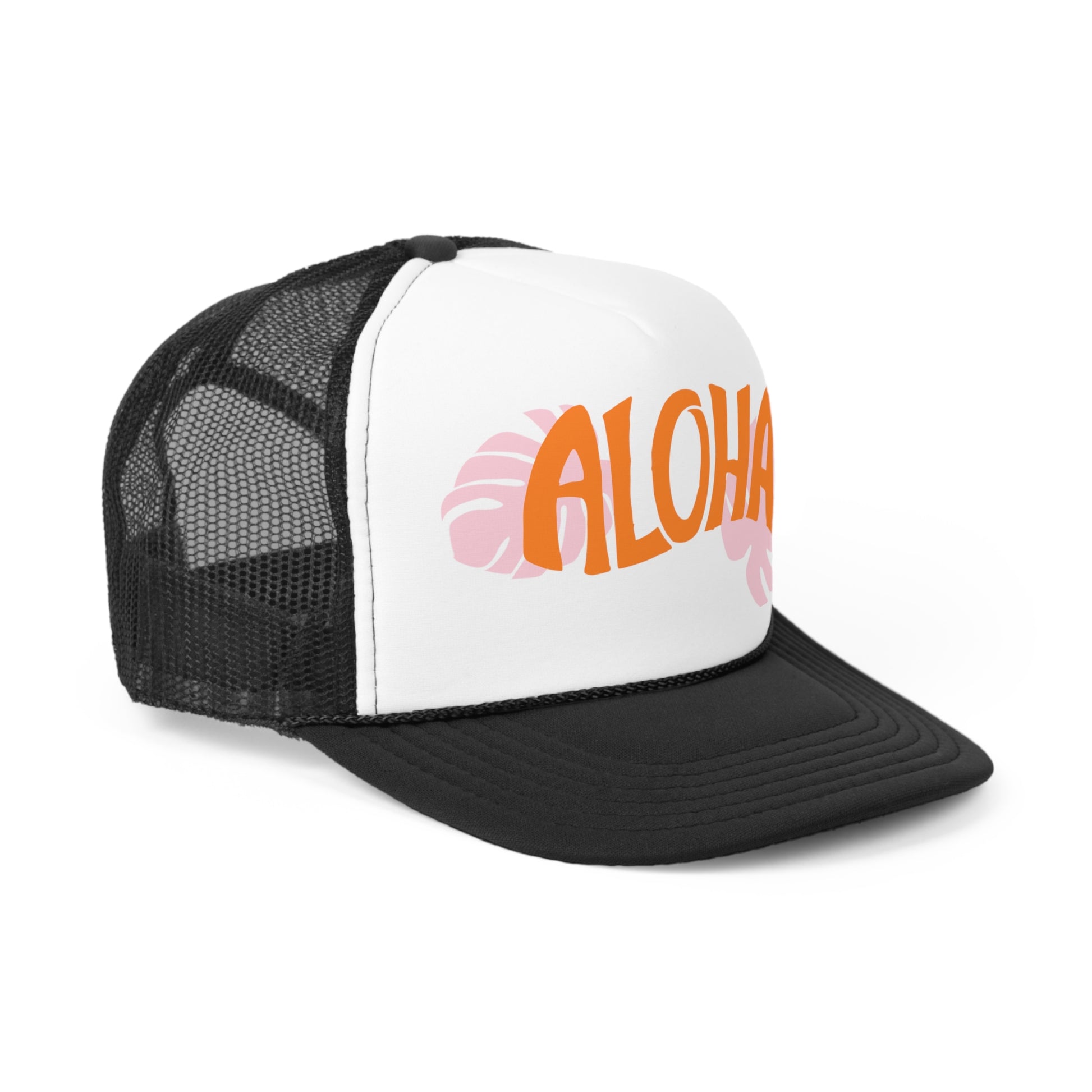 Aloha Palm Leaf Trucker Hat - Shophippiesonly