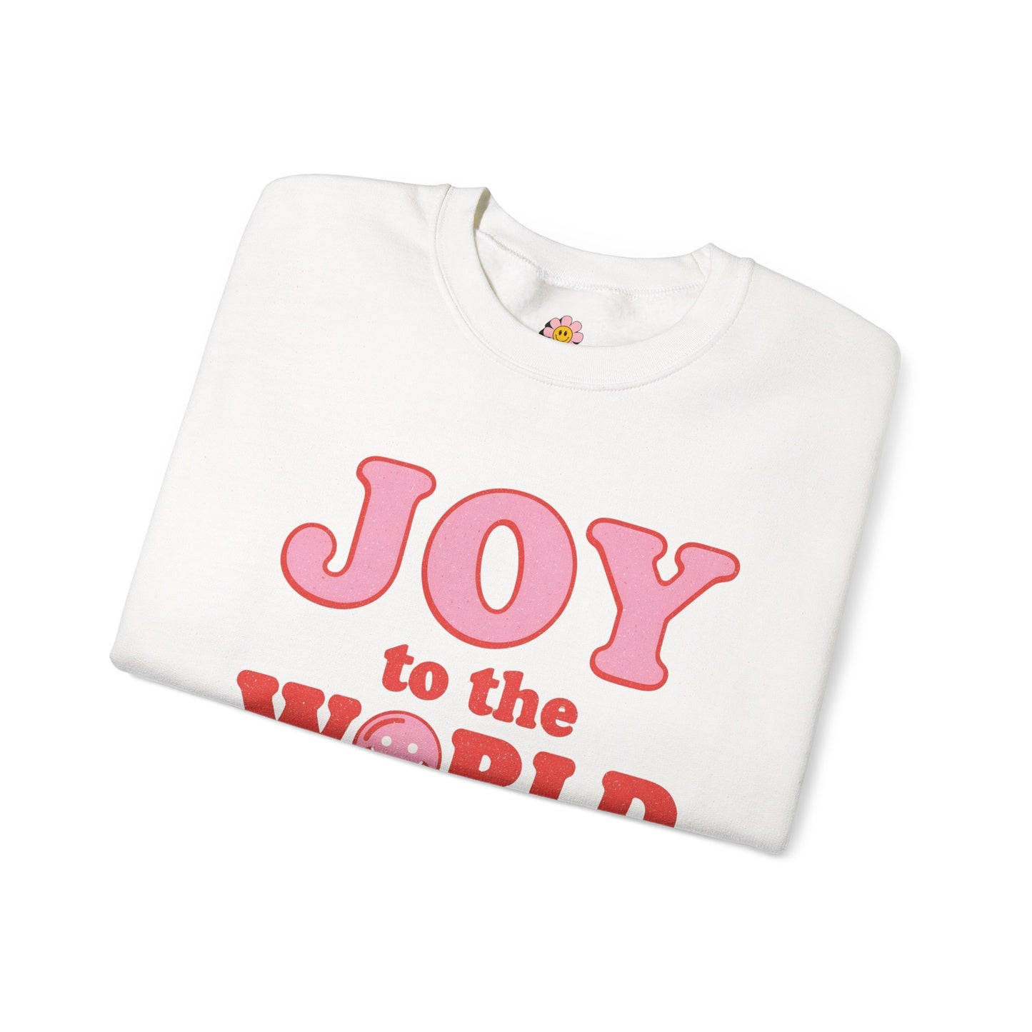 Joy to the World Sweatshirt — Retro Pink Holiday Crewneck