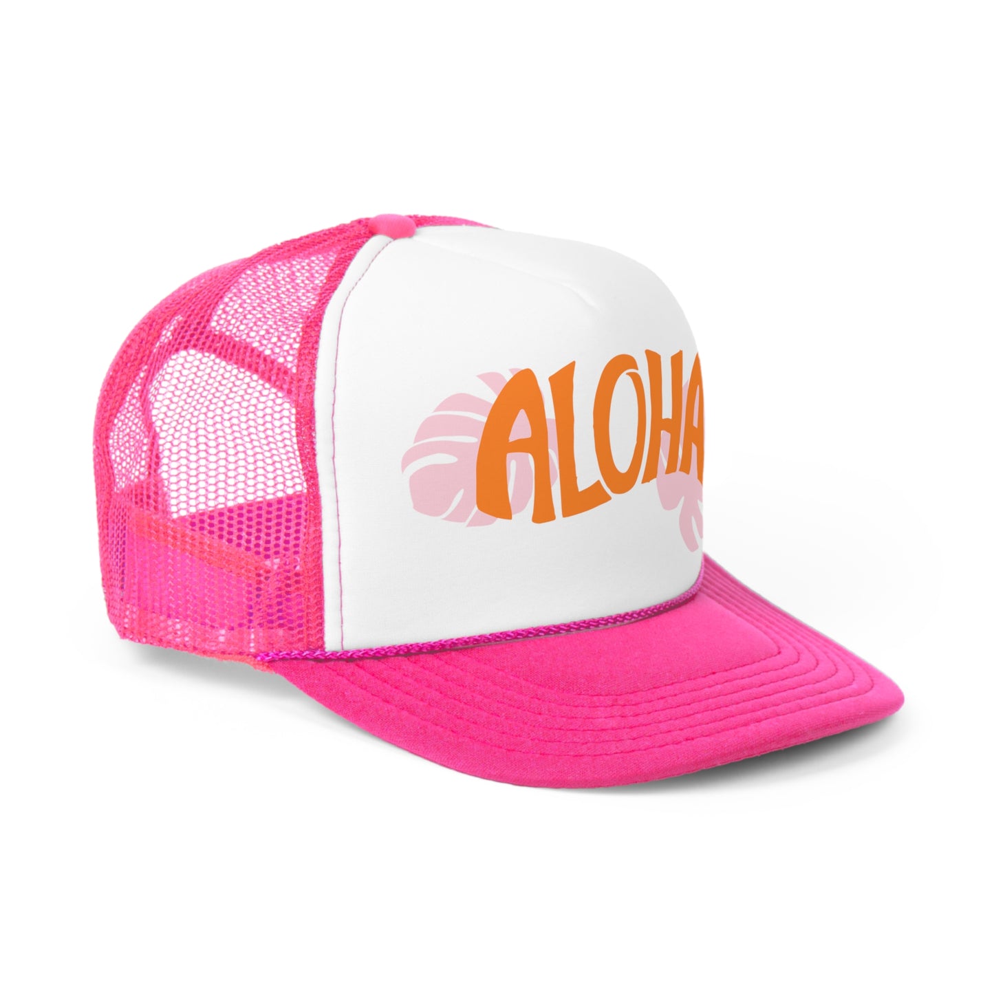 Aloha Palm Leaf Trucker Hat - Shophippiesonly