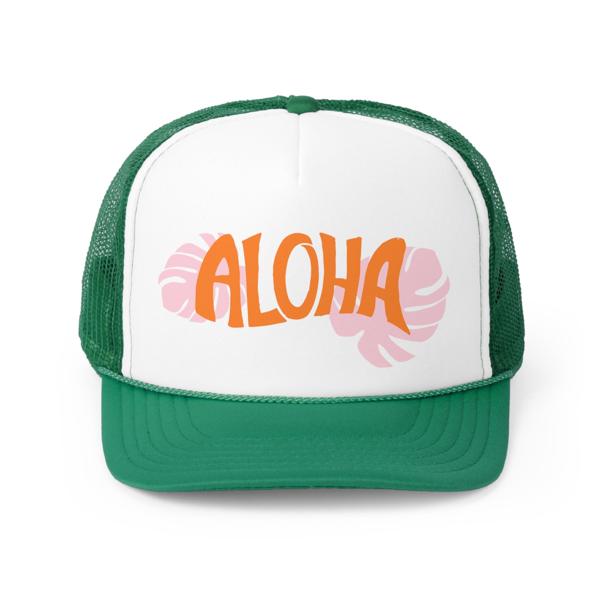 Aloha Palm Leaf Trucker Hat - Shophippiesonly