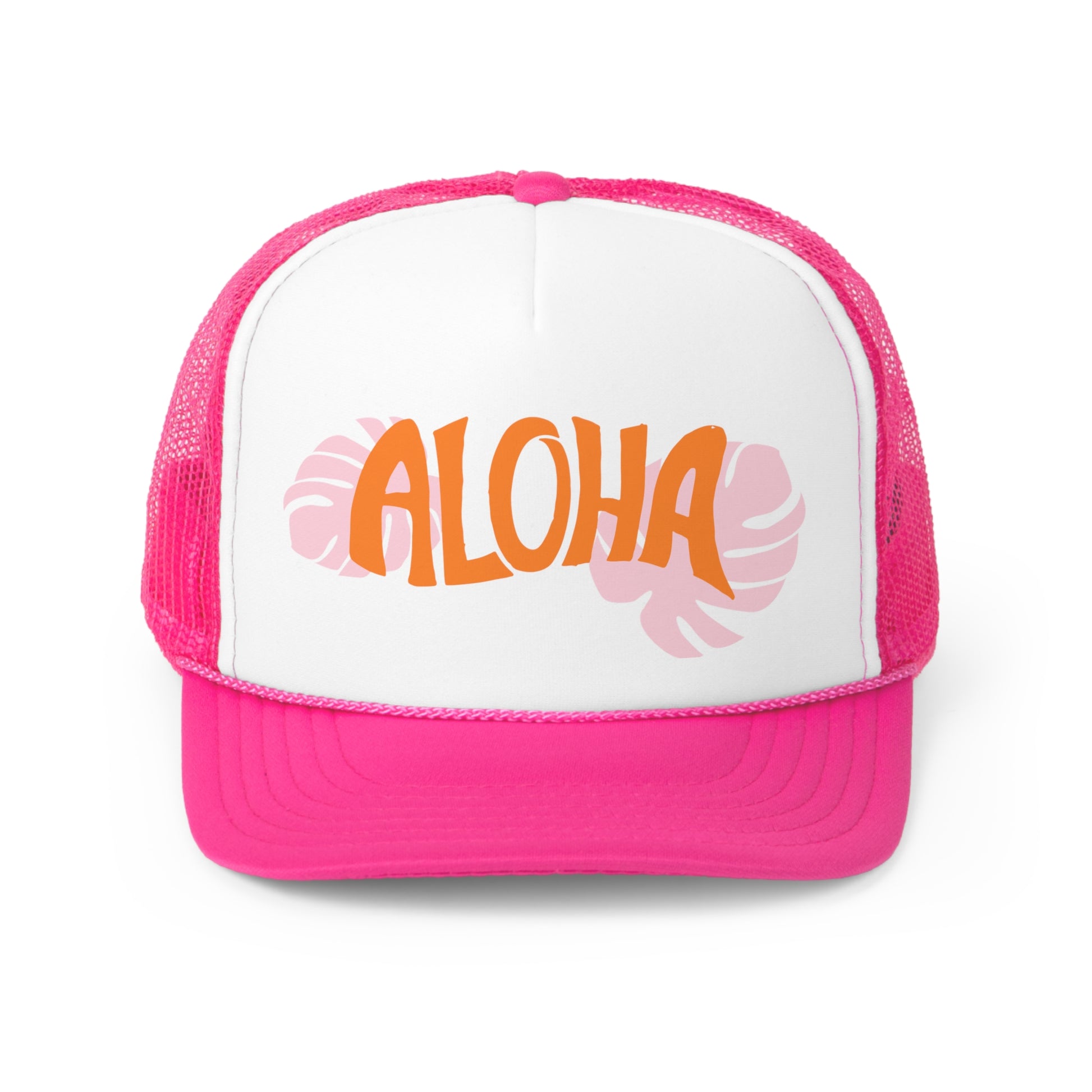 Aloha Palm Leaf Trucker Hat - Shophippiesonly