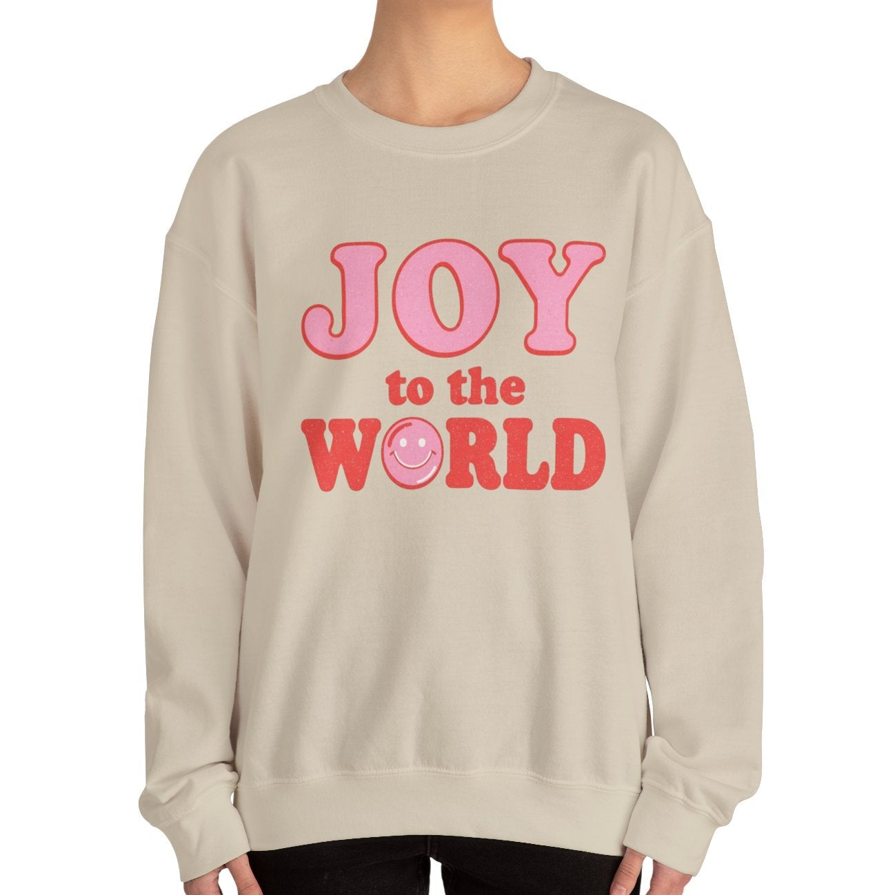 Joy to the World Sweatshirt — Retro Pink Holiday Crewneck