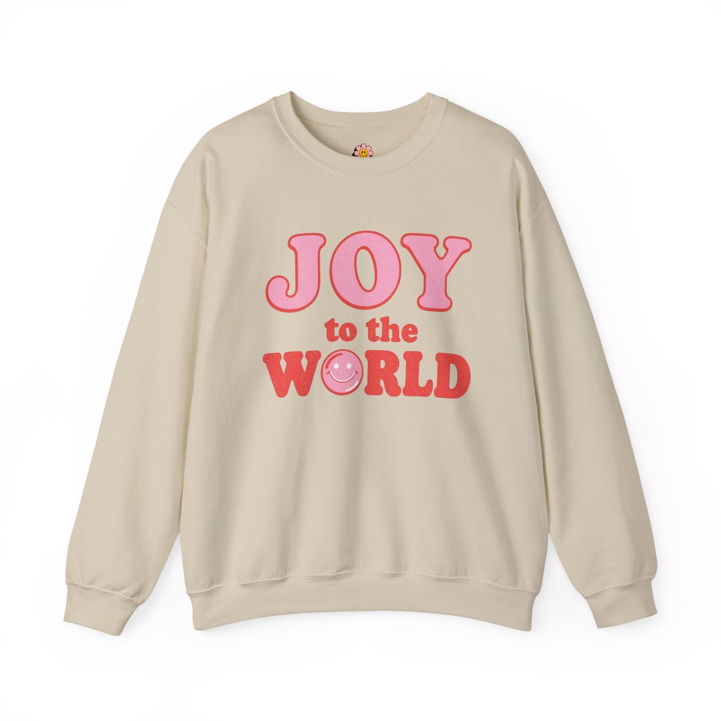 Joy to the World Sweatshirt — Retro Pink Holiday Crewneck