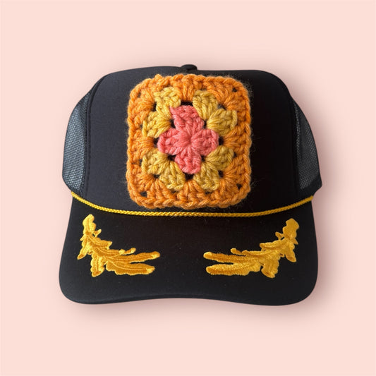 Granny Square Captain Trucker Hat - Shophippiesonly