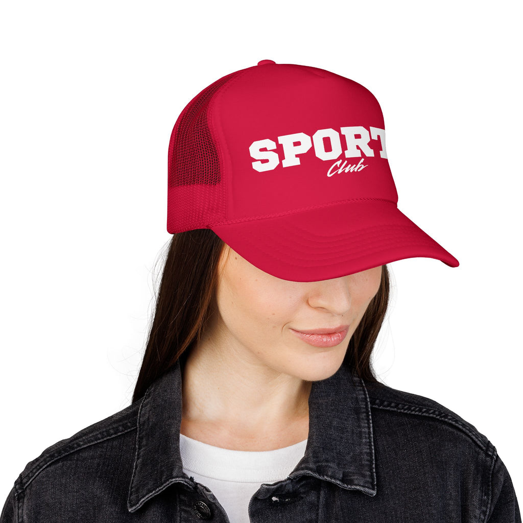 Sports Club Trucker Hat — Retro Athletic Foam Cap