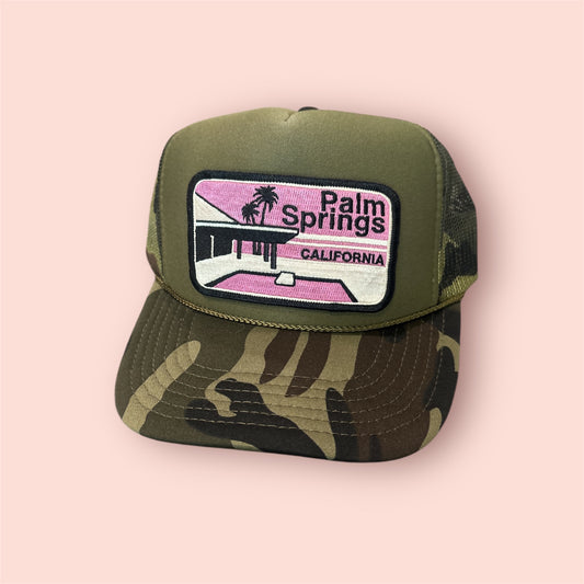Palm Springs Patch Camo Trucker Hat - Shophippiesonly