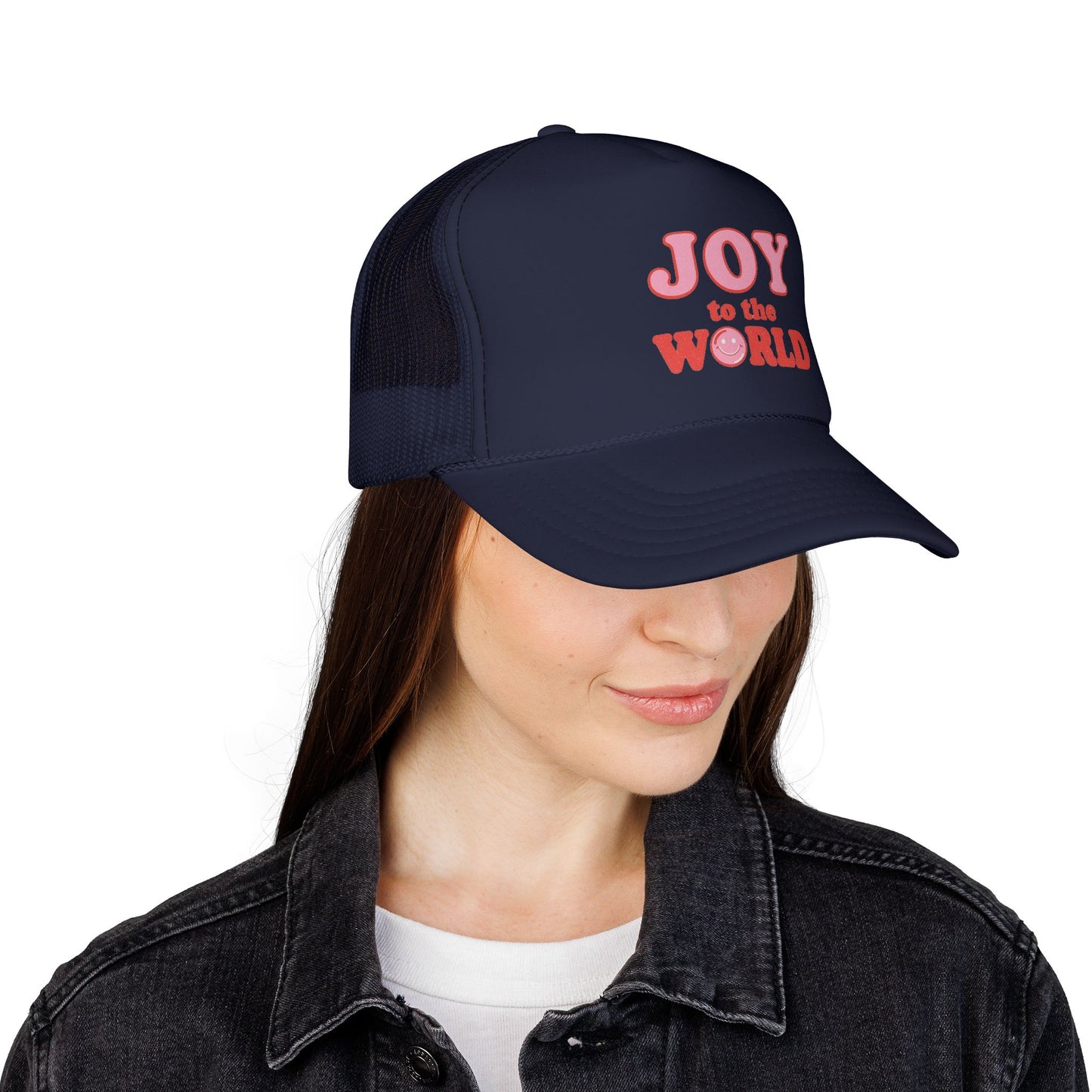 Joy to the World Trucker Cap — Christmas Holiday Mesh Hat
