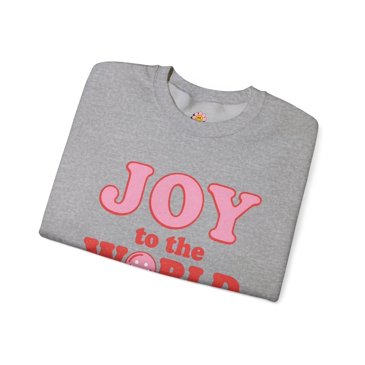 Joy to the World Sweatshirt — Retro Pink Holiday Crewneck
