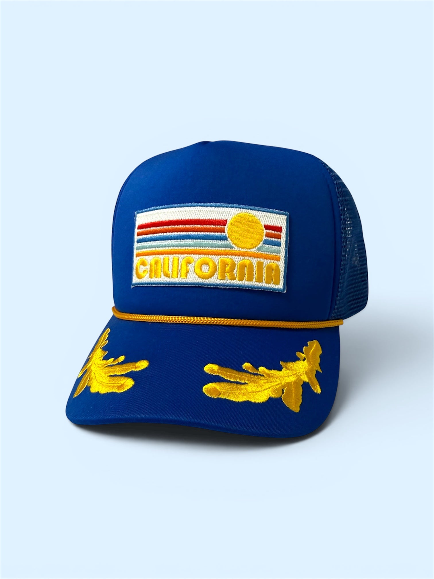 California Patch Captain Trucker Hat Royal Blue - Shophippiesonly