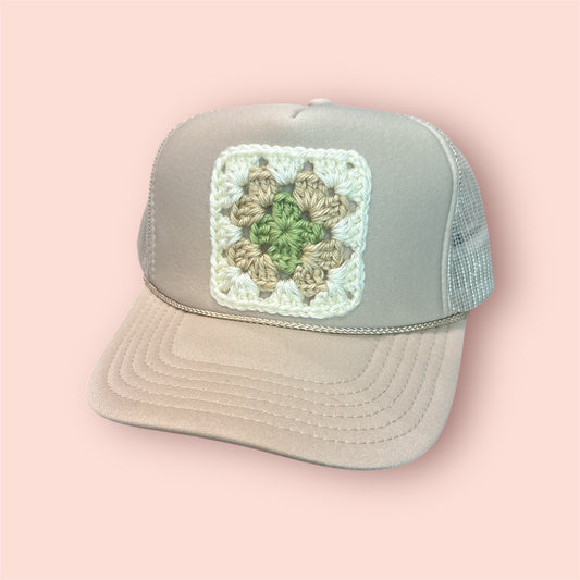 Granny Square Trucker Hat - Shophippiesonly