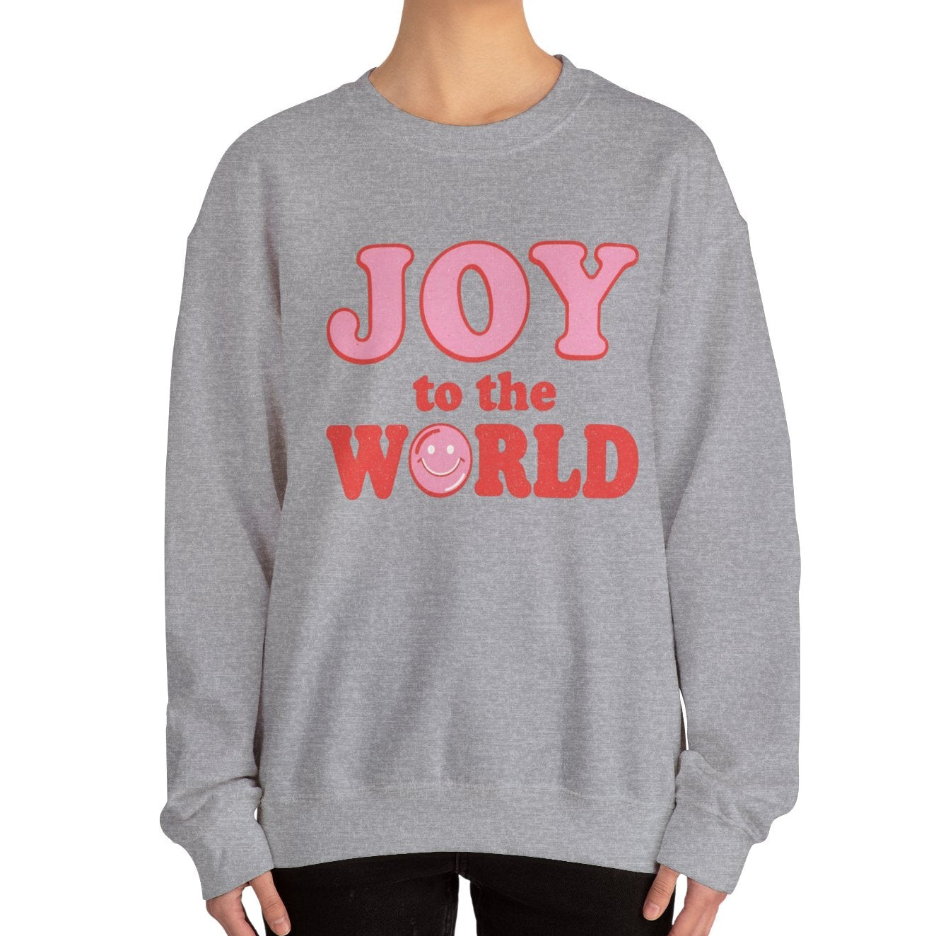 Joy to the World Sweatshirt — Retro Pink Holiday Crewneck