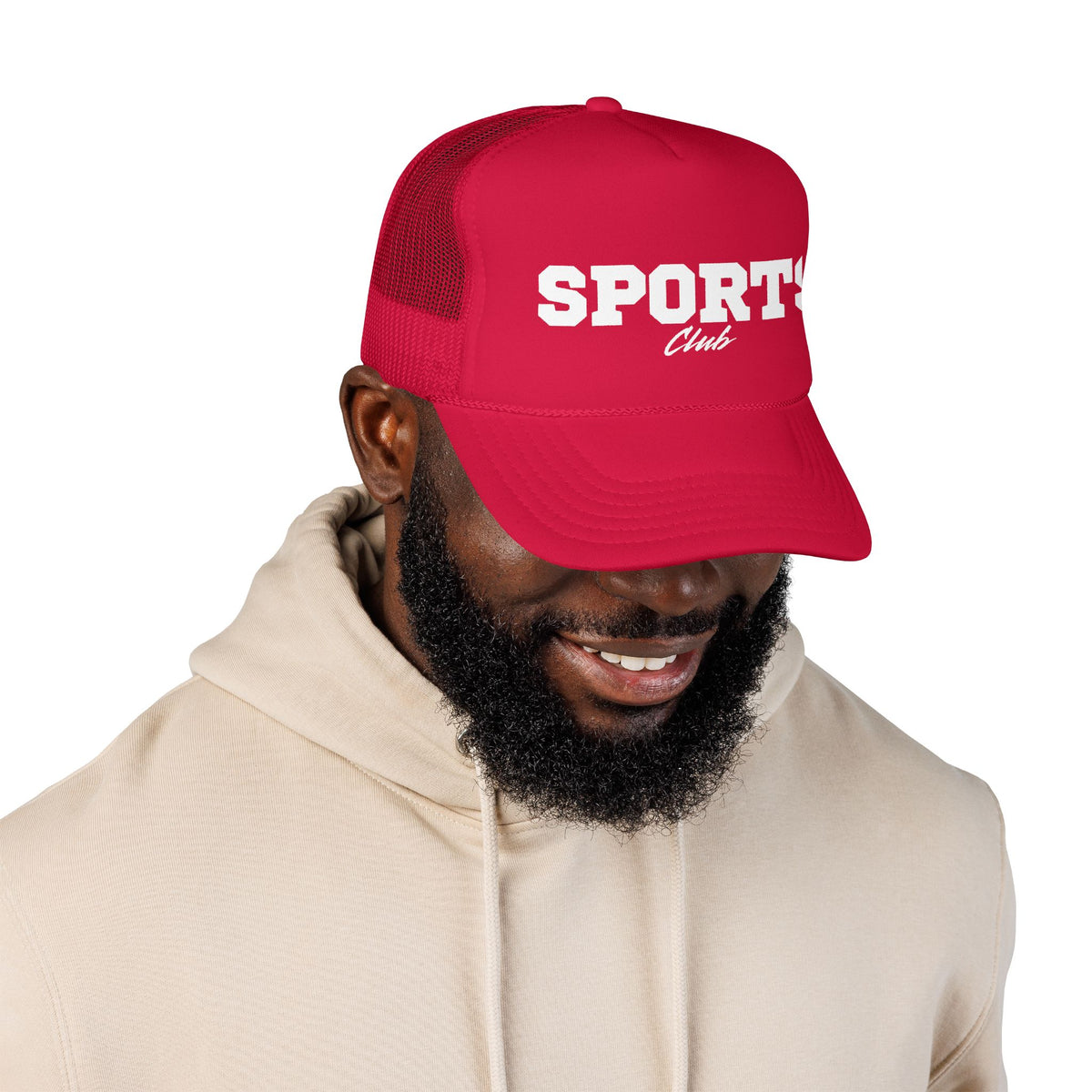 Sports Club Trucker Hat — Retro Athletic Foam Cap
