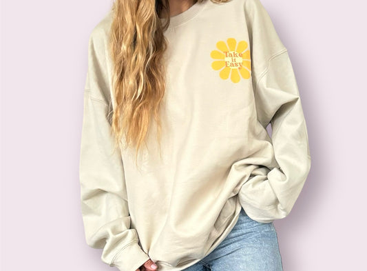 Take It Easy Crewneck Sweatshirt - Shophippiesonly