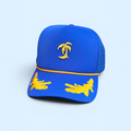 Palm Tree Captain Trucker Hat Royal Blue - Shophippiesonly