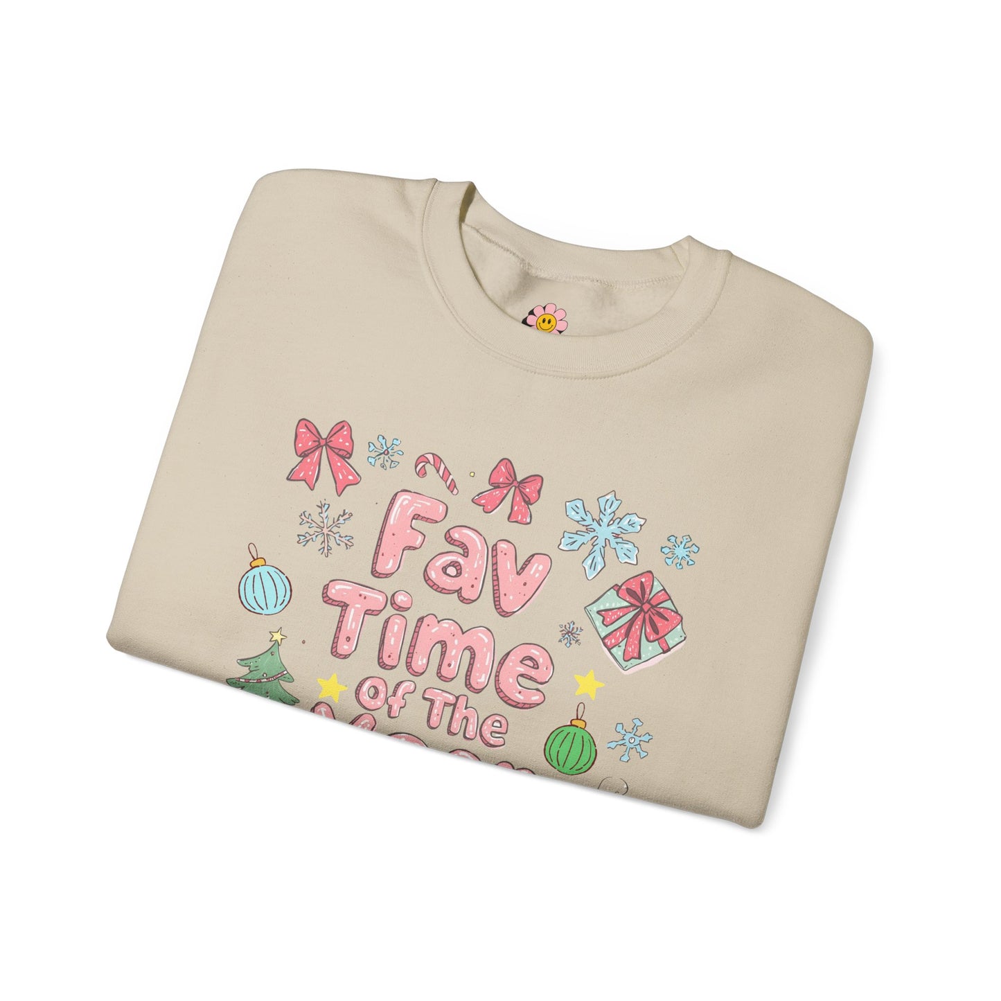 Holiday Crewneck Sweatshirt — "Fav Time of the Year" Cute Christmas Sweater