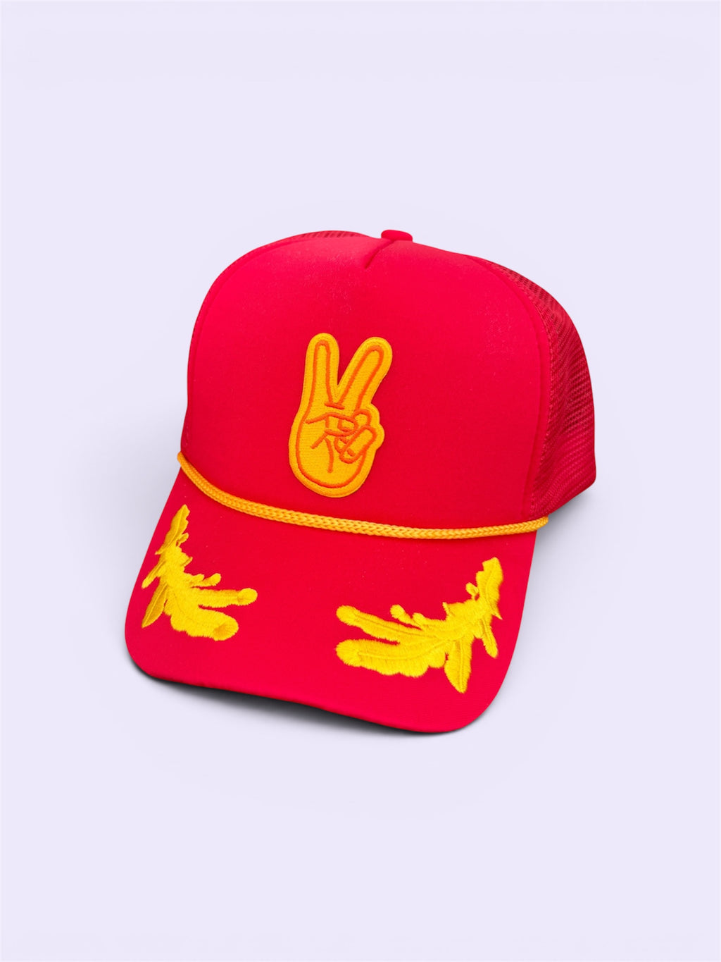 Peace Trucker Hat Red - Shophippiesonly