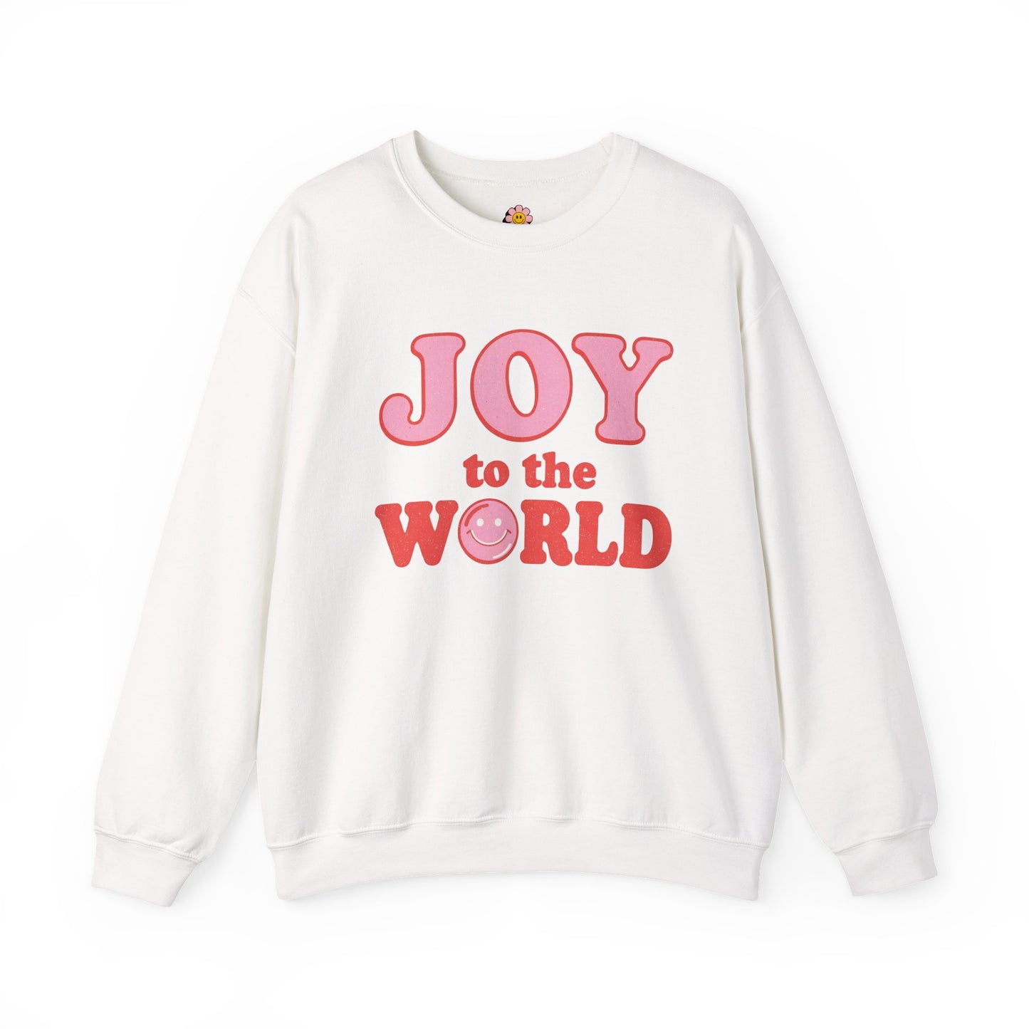 Joy to the World Sweatshirt — Retro Pink Holiday Crewneck