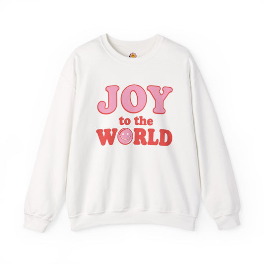 Joy to the World Sweatshirt — Retro Pink Holiday Crewneck