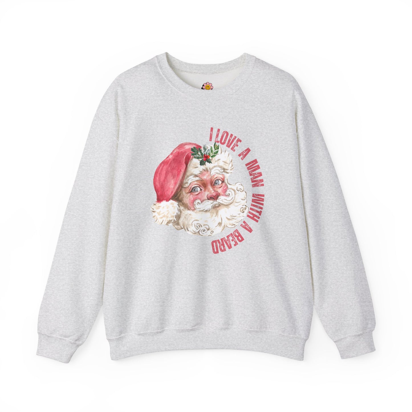 I Love a Man with a Beard Santa Crewneck Sweatshirt