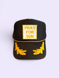 Pray For Sun Trucker Hat Black - Shophippiesonly