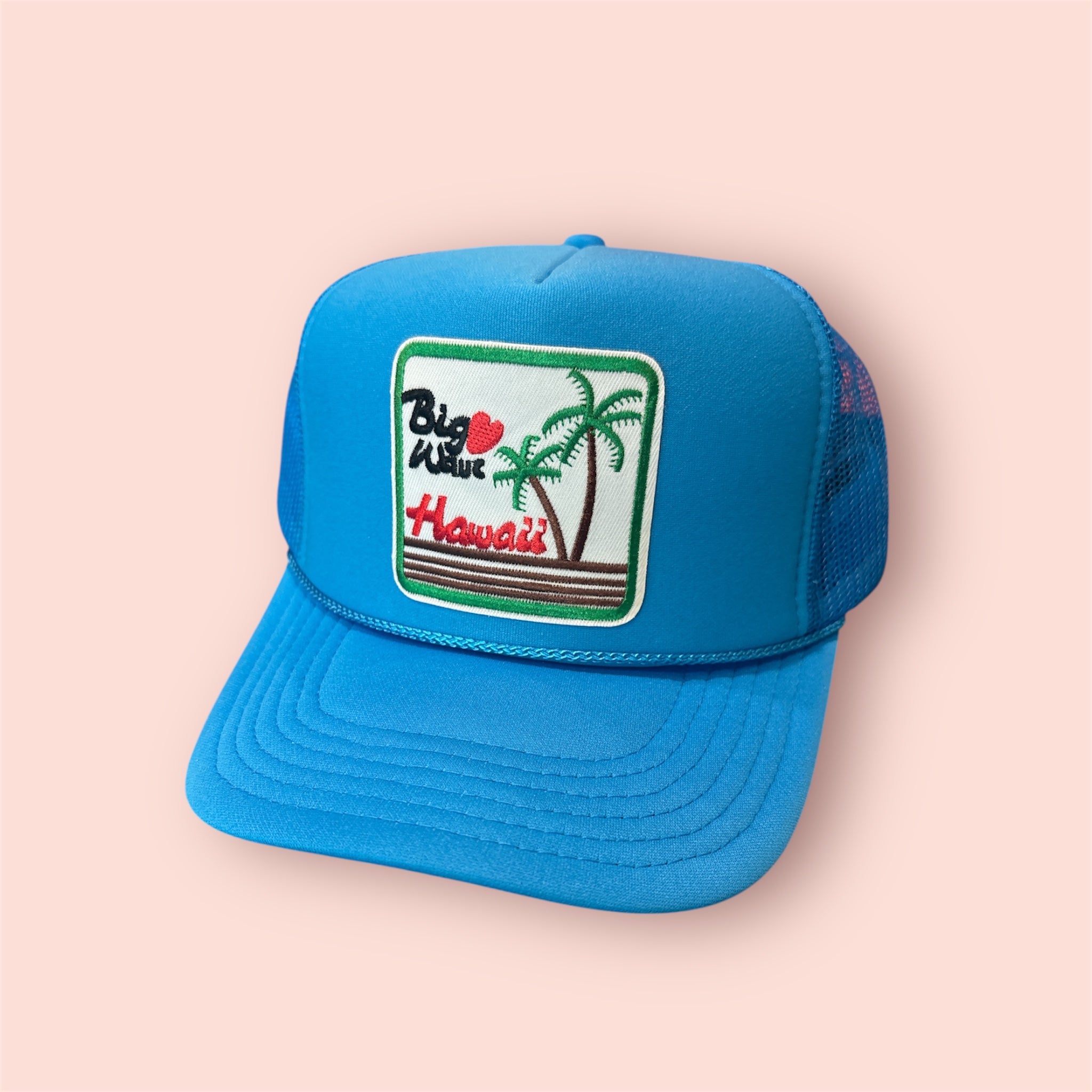 Big Wave Hawaii Blue Trucker Hat - Shophippiesonly