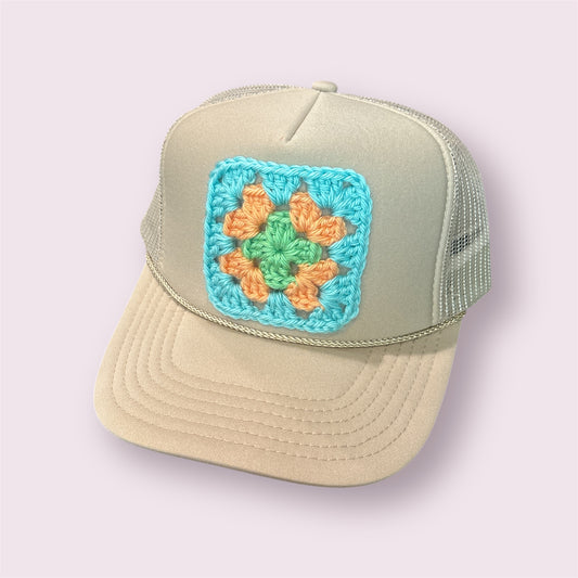 Granny Square Trucker Hat - Shophippiesonly