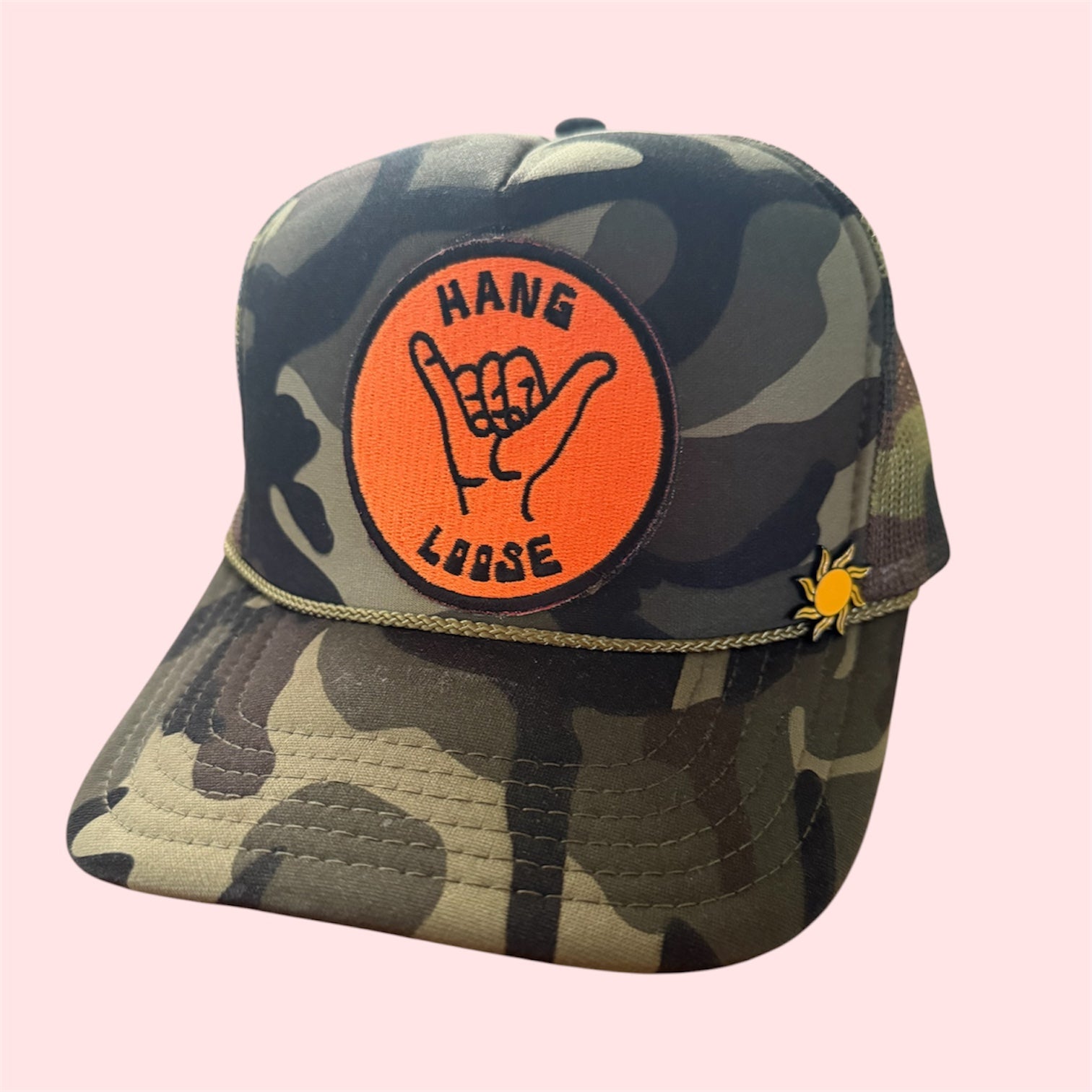 Camo Hang Loose Trucker Hat - Shophippiesonly