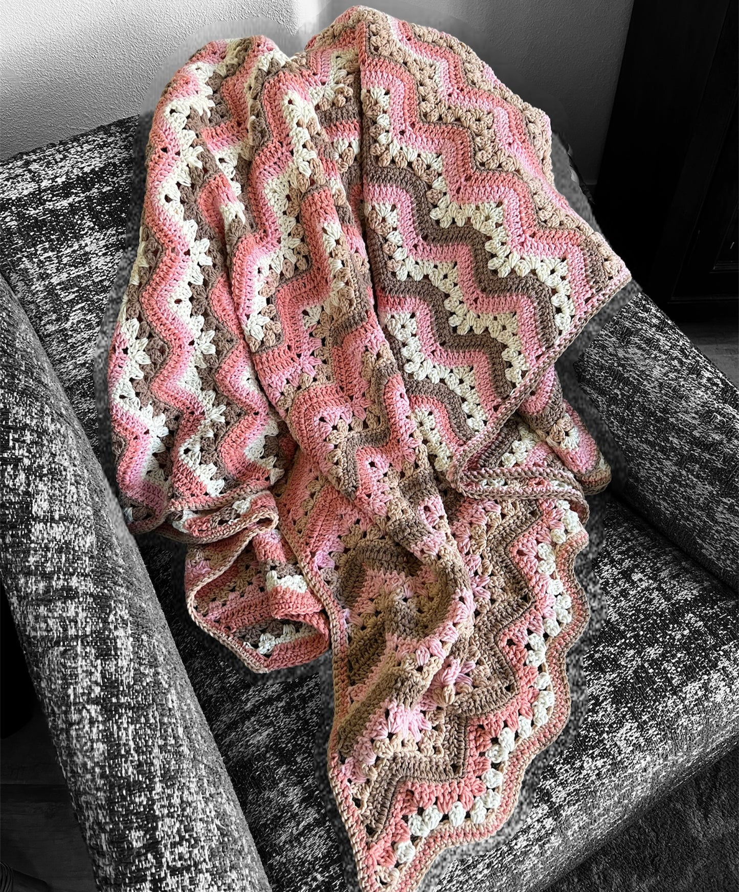 Handmade Crochet Throw Blanket - Shophippiesonly